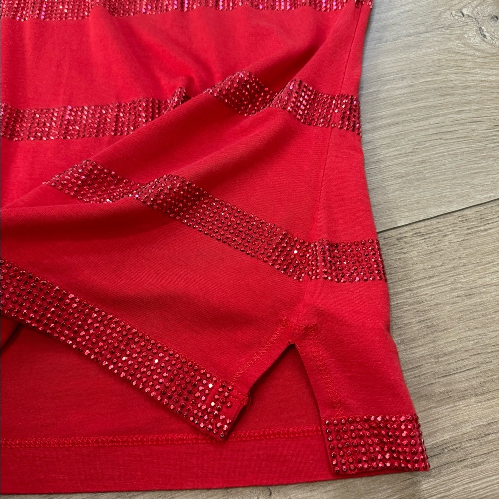 Short-Sleeve Stretch Rhinestone Top - Picture 2 of 5